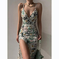 Geumxl Sexy Slit Dresses for Women Summer Dress