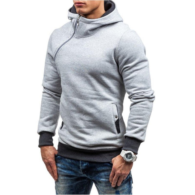 Hoodie Oblique Zipper Solid Color Hoodies Men Fashion Tracksuit Male Sweatshirt Hoody Mens Purpose Tour