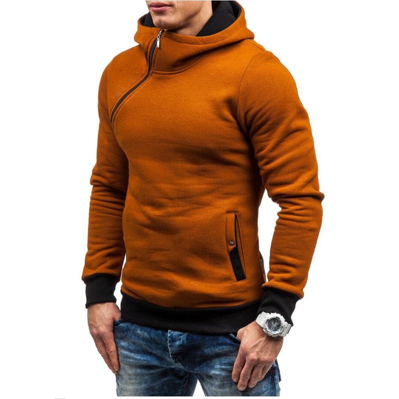 Hoodie Oblique Zipper Solid Color Hoodies Men Fashion Tracksuit Male Sweatshirt Hoody Mens Purpose Tour