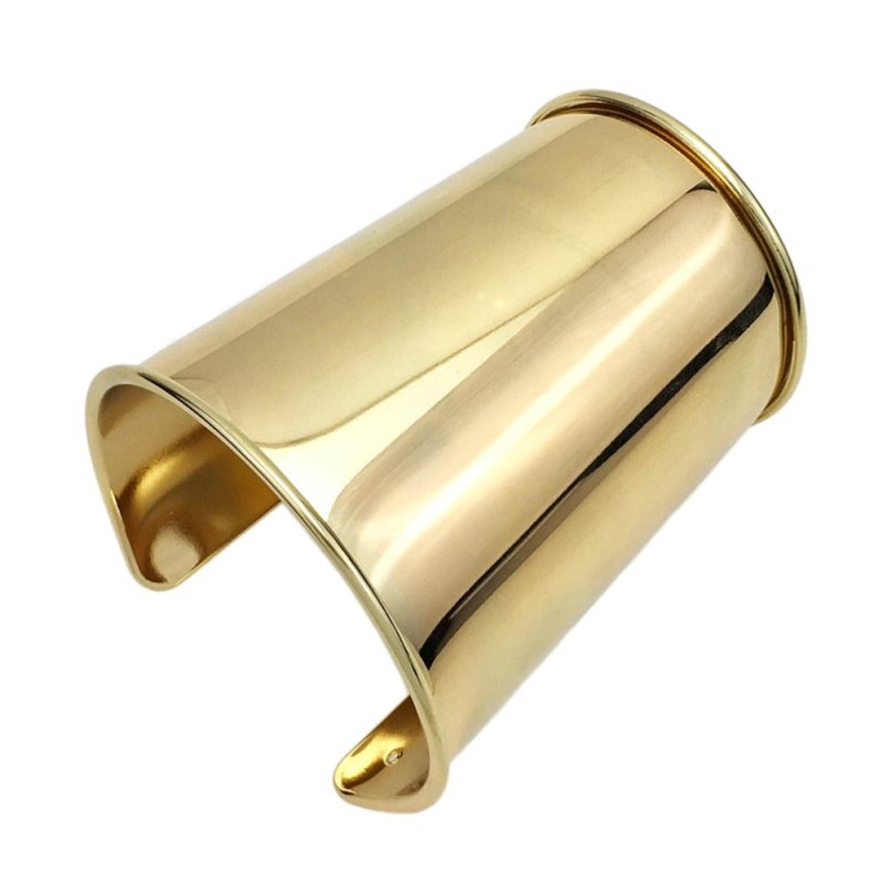 KDLUN Punk Smooth Metal Cuff Bracelets & Bangles For Women Statement Opened Alloy Long Big Bangle Fashion Jewelry Gold Color