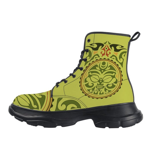 KM Chunky Boots - Polynesian graphic style