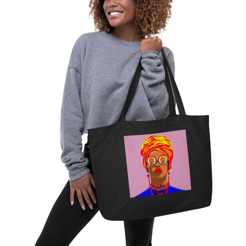 Large organic tote bag - Afro unlimited