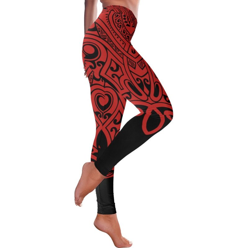 maori_hieratic_style18 All-Over Low Rise Leggings (Model L05)