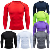 Men Compression Running T Shirt Fitness Tight Long Sleeve Sport tshirt Training Jogging Shirts Gym Sportswear