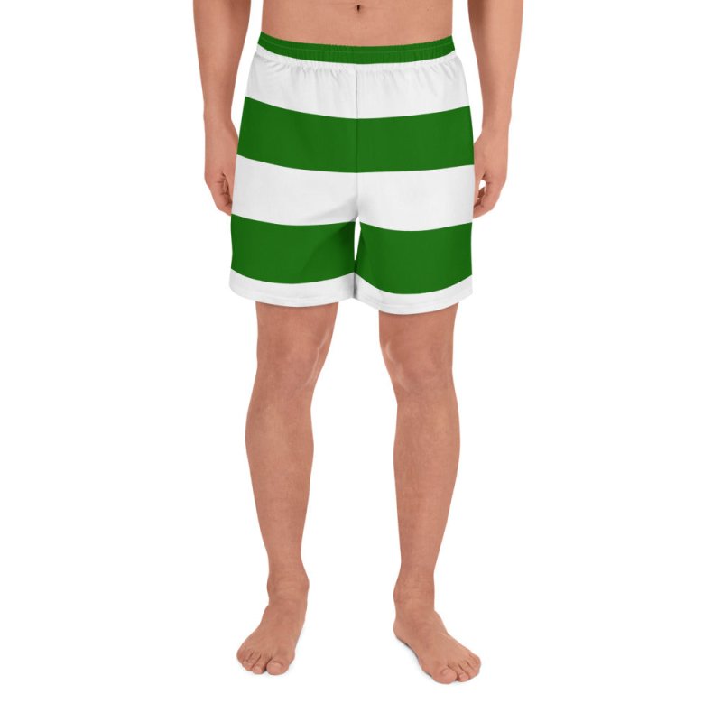 Men's Athletic Long Shorts - Streak Green