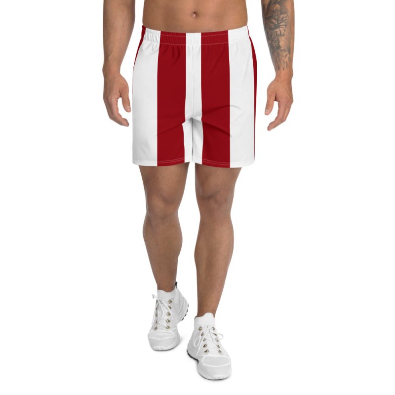 Men's Athletic Long Shorts - Streak Red