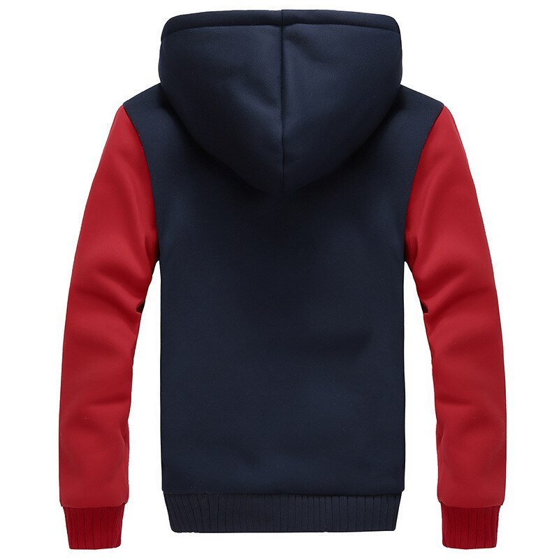 Men's Jackets Winter Plus Velvet Thickening Coat Hooded Sports Sweatshirt Male Baseball Uniform Jacket Zipper Male Hoodie