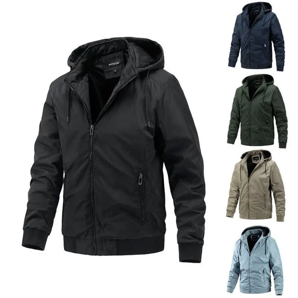 Men's Spring And Autumn Removable Hooded Jacket