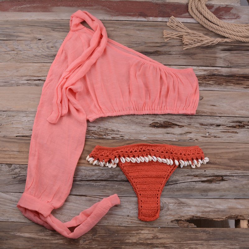 Modern Beach Bikini Split Shell Suit with