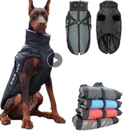 New Large Pet Clothing Warm. Reflective Dog Clothing, Thickened Dog Jacket