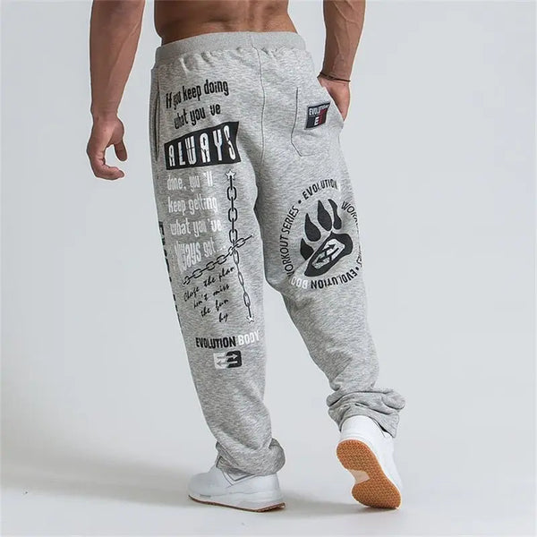 New Running Jogging Pants Men Cotton Soft Bodybuilding Joggers Sweatpants Harem Long Trousers Gym Fitness