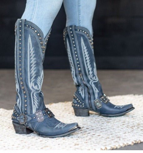 New Western Style Womens Competitive Denim Oversized Boots