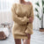 Off Shoulder Knitted Sweater Dresses For Women Autumn Winter Lantern Long Sleeve Dress Ladies Casual Dress White Black