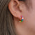 Personality Trend Earrings Jewelry Women Stainless Steel Plated 18K Colorful Oil Necklace Wheel C Shaped Ear Studs