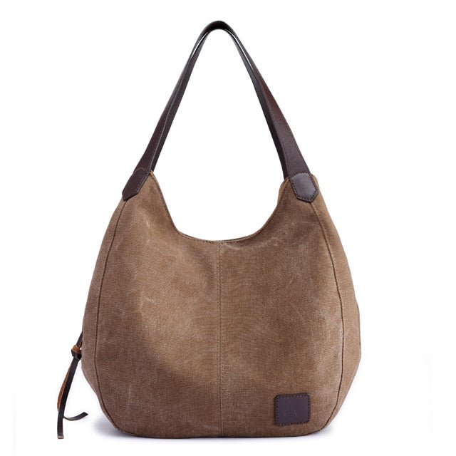 Piler Large Women Handbag Bag Canvas Zipper Pockets Brand Ladies Shoulder Bags