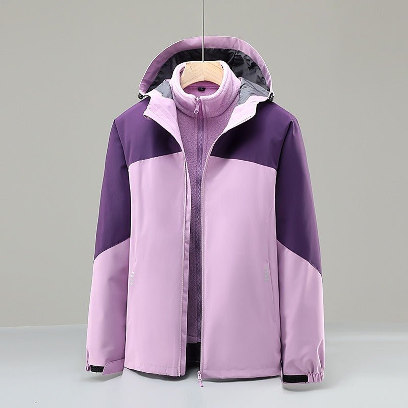 Plush Thickened 3 In 1 Ski Suit Wind Proof Fleece Coat Mountaineering Suit
