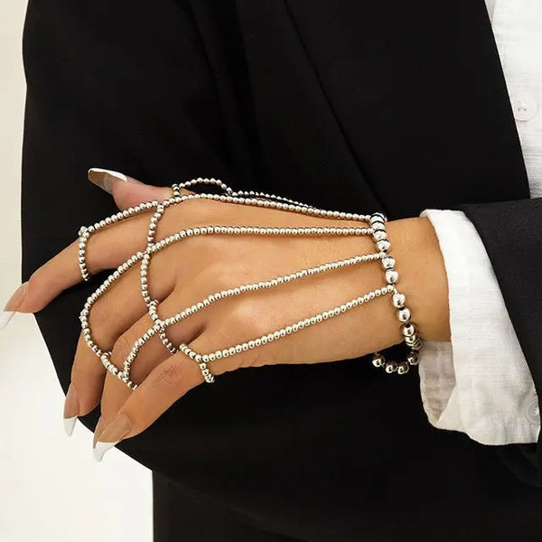 Punk gold silver white color chain bracelet beads jewelry - Premium bracelets for sale