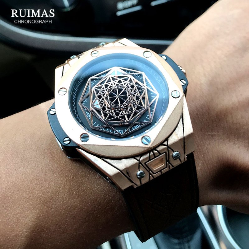 RUIMAS Luxury Top Brand Quartz Watches Men Leather Strap Military Sports Wristwatch Man Waterproof