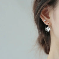 S925 sterling silver snowflake earrings require two ear holes, earrings, fashion, fashion Christmas ear, 9450 - Premium accessories for sale