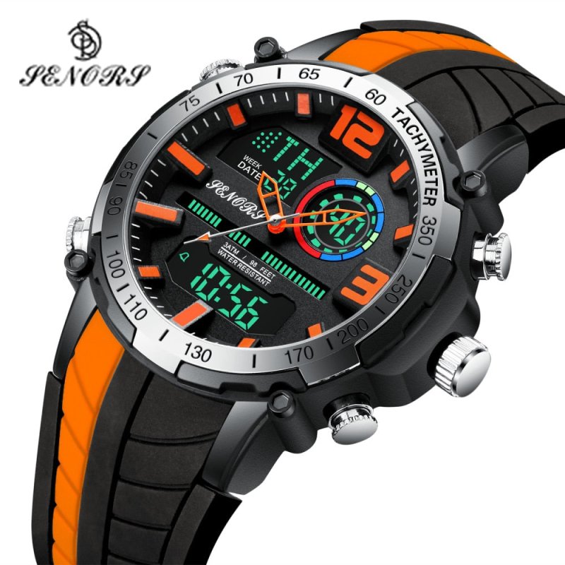 Senors Digital Watch Men Sports Watches Fashion Dual Display Men's Waterproof LED Digital Watch Man Military Clock Relogio