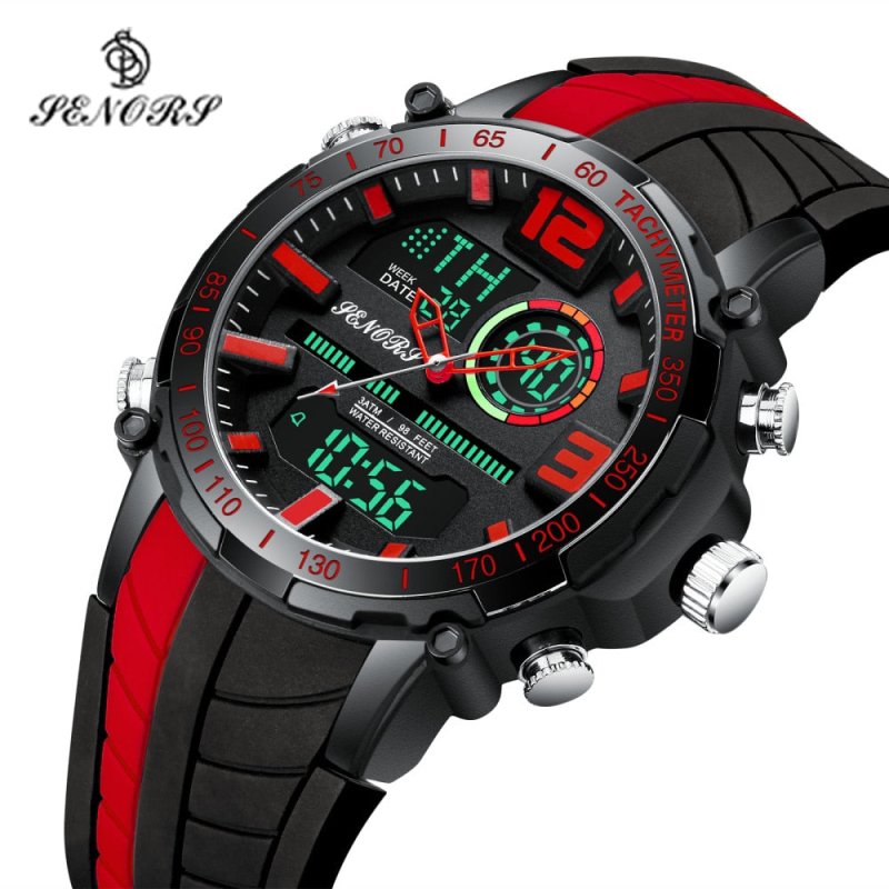 Senors Digital Watch Men Sports Watches Fashion Dual Display Men&#39;s Waterproof LED Digital Watch Man Military Clock Relogio