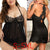 Sexy Lingerie Suspender Skirt Factory Wholesale Black Silk Sexy Lace Nightdress Plus Size Nightwear S-5XL