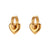 Simple Light Luxury Ear Clip Ear Hoop Jewelry Stainless Steel Gold Plated Glossy Heart Embellished Thick Earrings