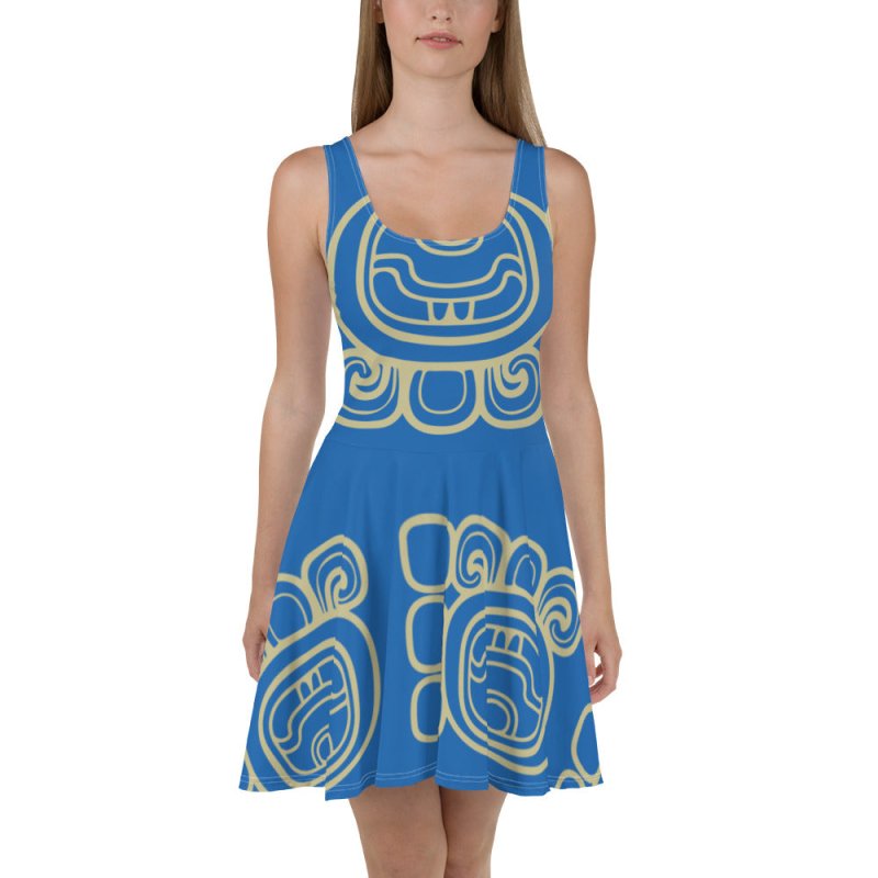 Skater Dress - Maya Hieratic style - French Blue