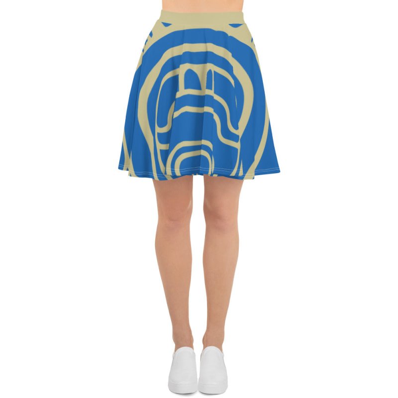 Skater Skirt - Maya Hieratic style French Blue