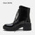 Small Boots Women's patent leather thick soled Martin Boots Winter New High Heel Coarse Heel Chelsea Nude Boots