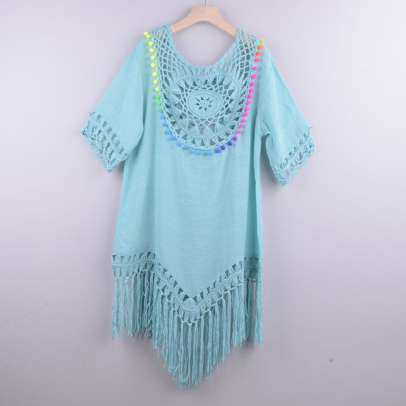 Southeast Asia Hand Crocheting Large round Stitching Loose-Fitting Tassel Vacation Beach Cover-up Spot