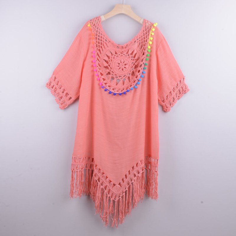 Southeast Asia Hand Crocheting Large round Stitching Loose-Fitting Tassel Vacation Beach Cover-up Spot