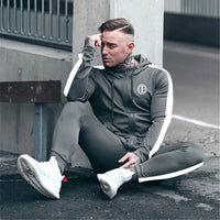 Sport Man Tracksuit Running Gym Men Set Sport Clothing Set Joggers Fitness Bodybuilding Sports Suits Mens Hoodie+Pants Suit