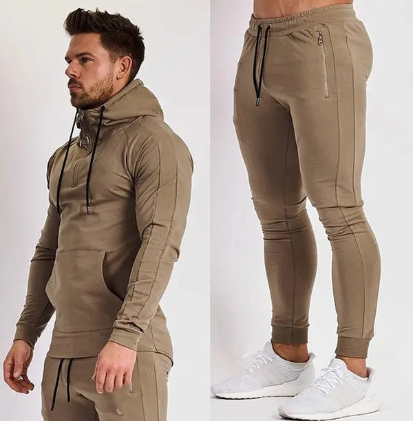 Sports Fitness Clothing Men's Brother Suit Autumn and Winter Hooded Sweatpants - Premium Coats&Jacket for sale