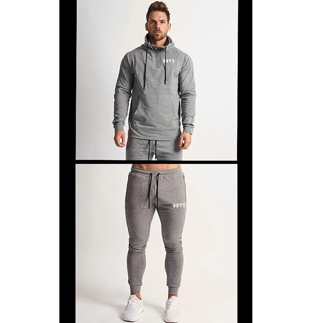 Sports Fitness Clothing Men&#39;s Brother Suit Autumn and Winter Hooded Sweatpants