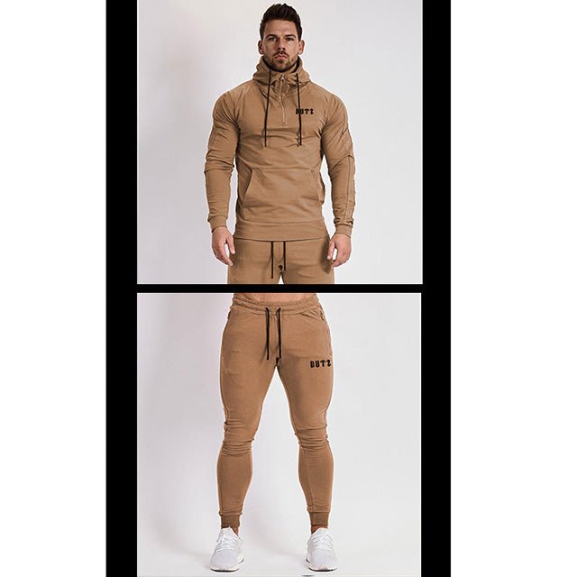 Sports Fitness Clothing Men's Brother Suit Autumn and Winter Hooded Sweatpants