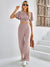 Spring And Summer New Women's Fashion Solid Color Casual Knitted Round Neck Suit