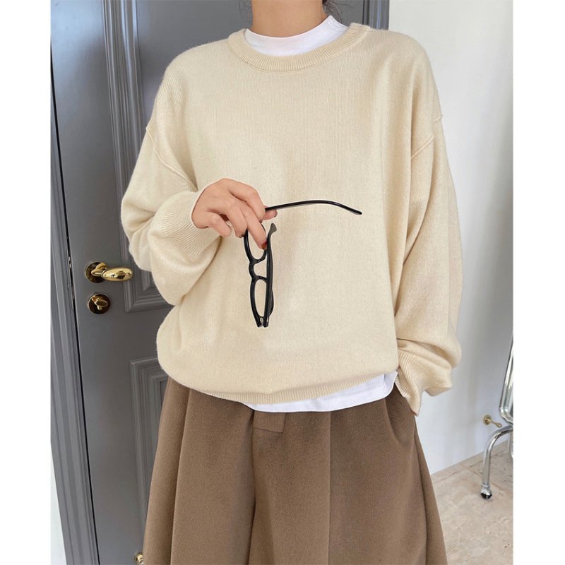 Spring new Korean hipster casual round collar dress sweater casual loose thin wool sweater concession