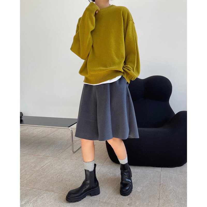 Spring new Korean hipster casual round collar dress sweater casual loose thin wool sweater concession
