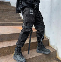 Spring new men dark China loose casual overalls Youth ins fried street bound functional pants