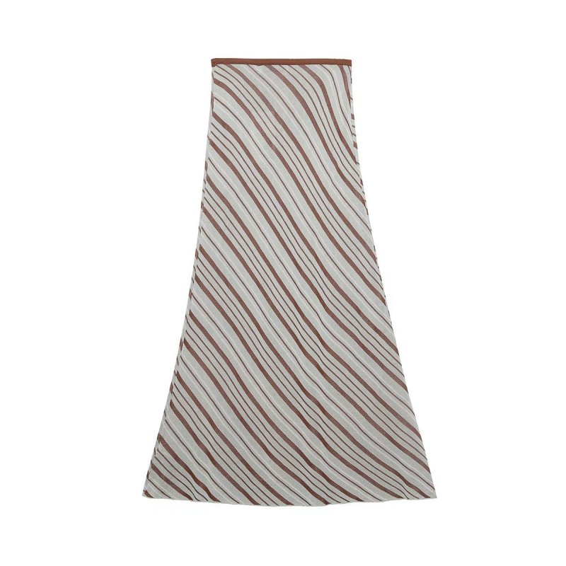 Spring/Summer Women's Striped Knit Top High Waist Skirt Suit