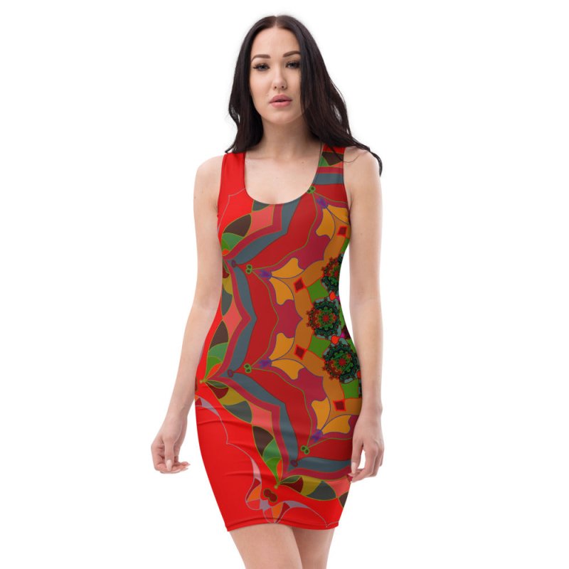 Sublimation Cut & Sew Dress - Mandala Red