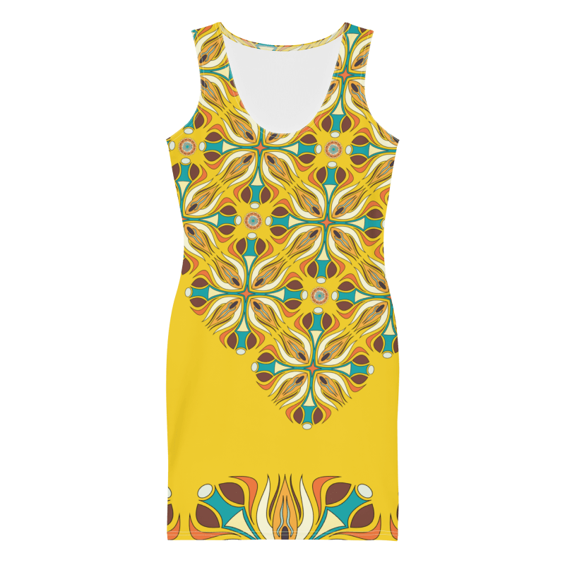 Sublimation Cut & Sew Dress - Portugal ornament Yellow with Color