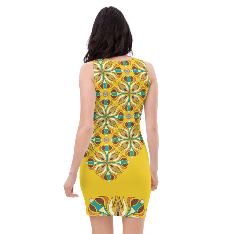 Sublimation Cut & Sew Dress - Portugal ornament Yellow with Color