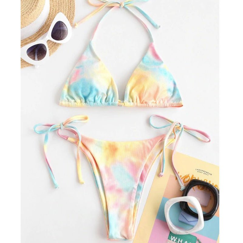 Swimsuit Special Fabric Gradient Rope Split Swimsuit Bikini