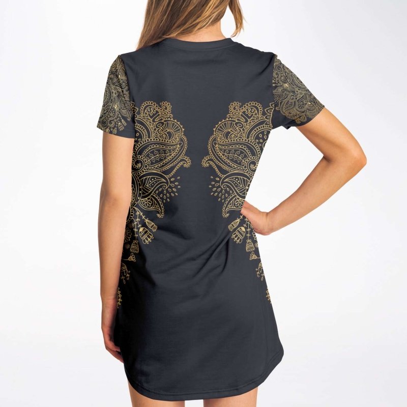 T-Shirt Dress AOP - Henna ornamentica