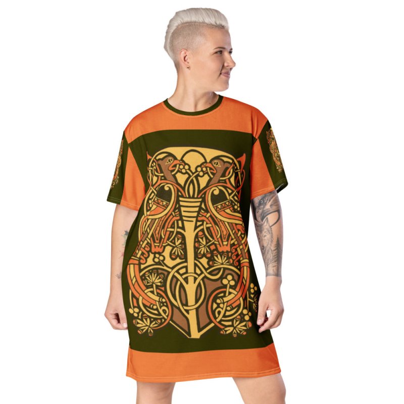 T-shirt dress - Celtic ornament Invert color