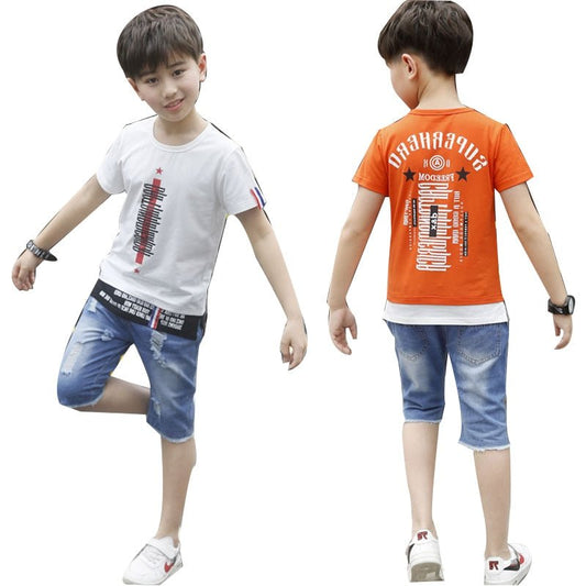 Teenage Boy Clothes Children Clothing Set Cotton Sweatshirt + Pants Two-Piece Casual Sequins Kids Clothes