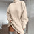 Turtleneck Long Sleeve Sweater Dress Women Autumn Winter Loose Tunic Knitted Casual Pink Gray Clothes Solid Dresses