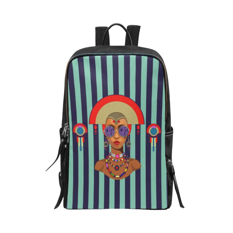 Unisex School Bag Travel Backpack 15-Inch Laptop (Model 1664)- Circle Green&Blue